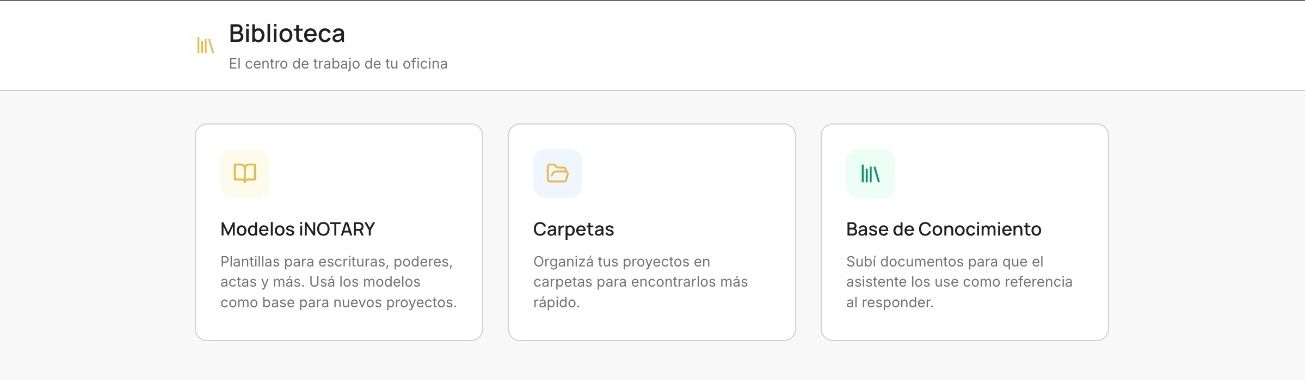 Base de conocimiento en iNOTARY
